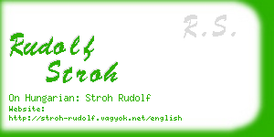 rudolf stroh business card